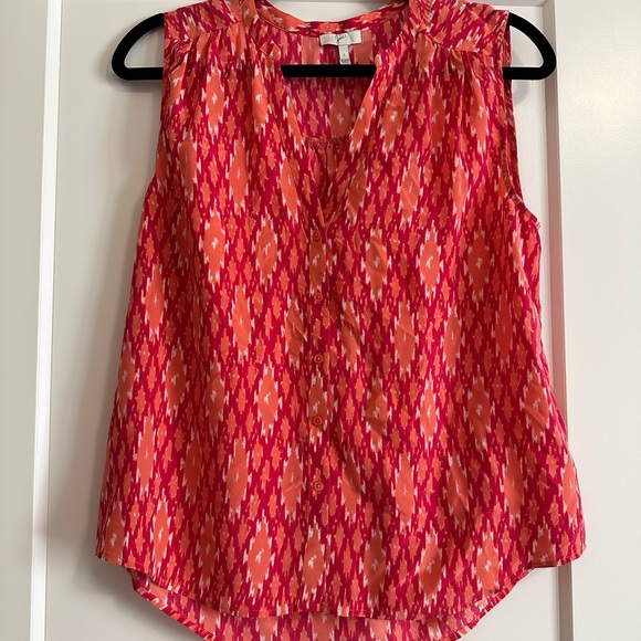 Joie Pink/Red Print Tank Top - Picture 3 of 5